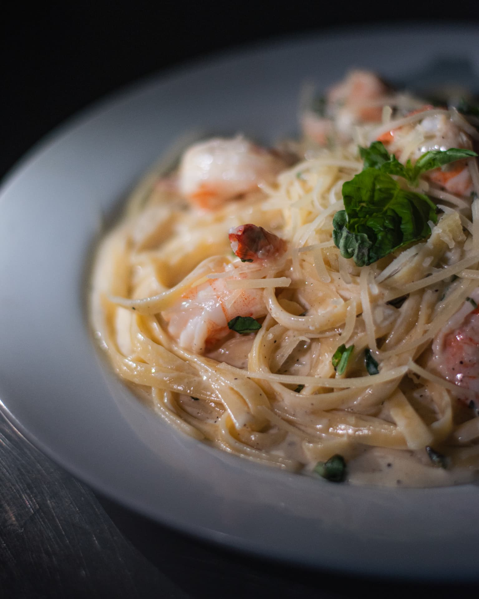 Shrimp Alfredo pasta